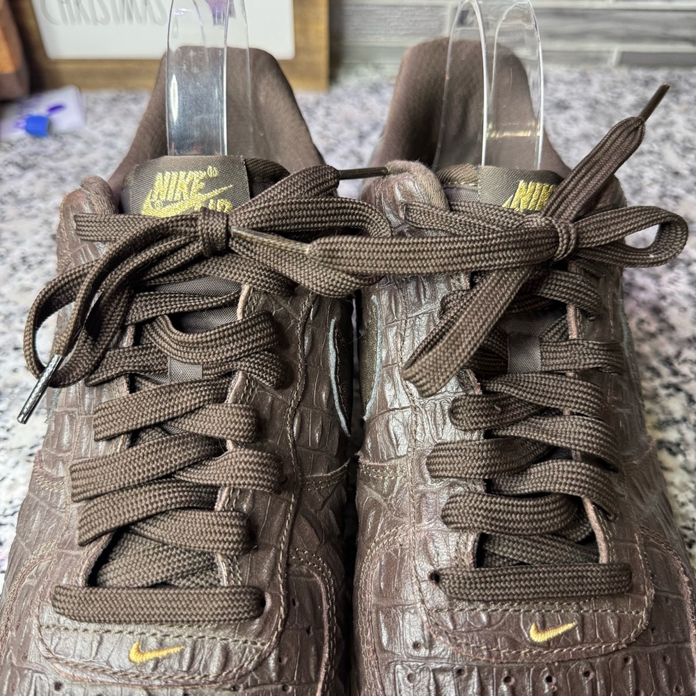 Nike Air Force 1 Low '07 LV8 "Brown Croc" sneaker crocodile-textured men’s SZ 11 - Picture 6 of 11